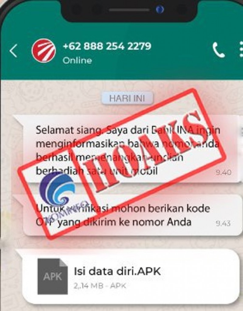 HOAKS Pesan WhatsApp Mengatasnamakan Bank INA Infohoax Badung