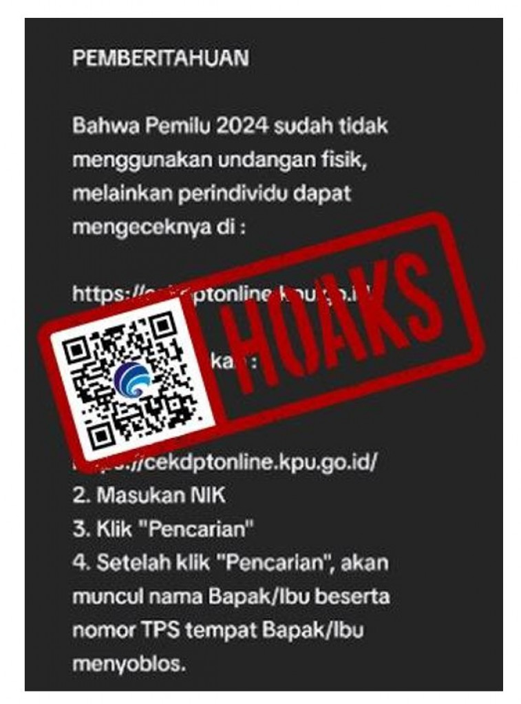 Hoaks Pemilu 2024 Tidak Menggunakan Undangan Fisik Infohoax Badung 7015