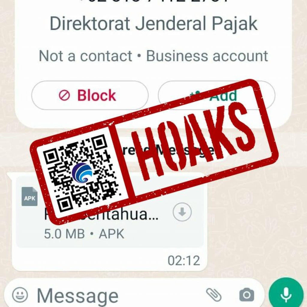 Hoaks Pesan Whatsapp Surat Pemberitahuan Pajak Mengatasnamakan Djp Infohoax Badung 1157