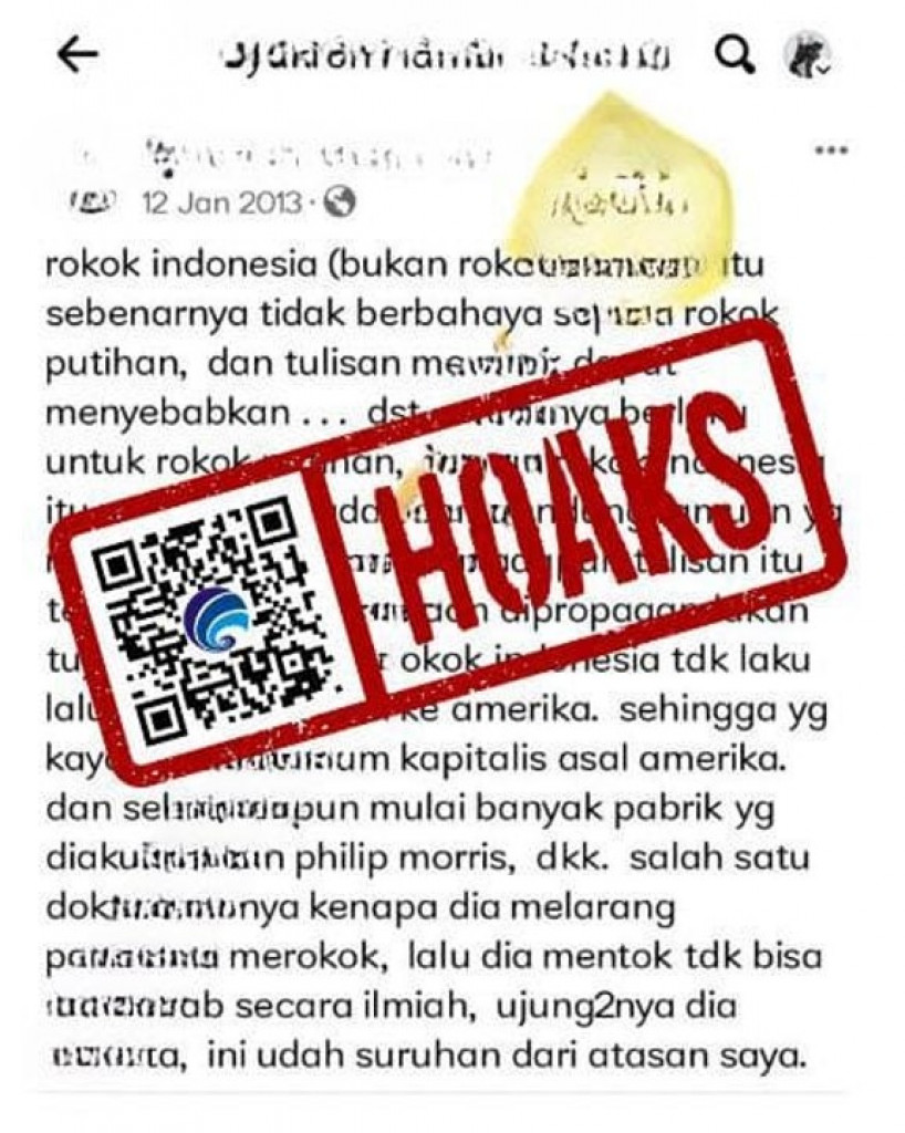 [HOAKS] Rokok Kretek Lebih Aman daripada Rokok Putih | Infohoax Badung